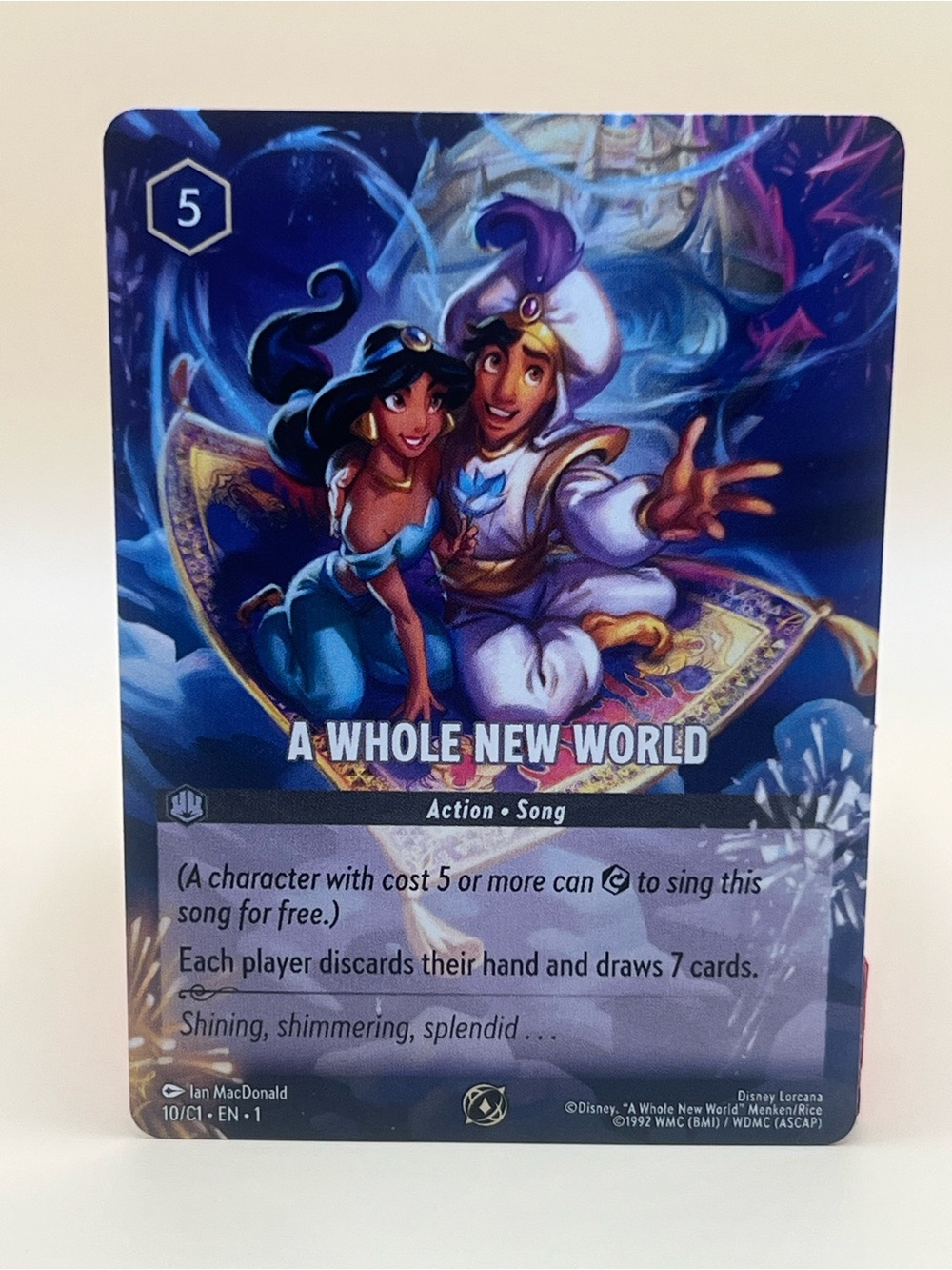 Disney Lorcana A Whole New World Song Card - 10/C1
